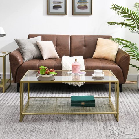 Стъклена холна маса / Масичка за кафе CKFZ-21404-GD, снимка 8 - Маси - 38952003