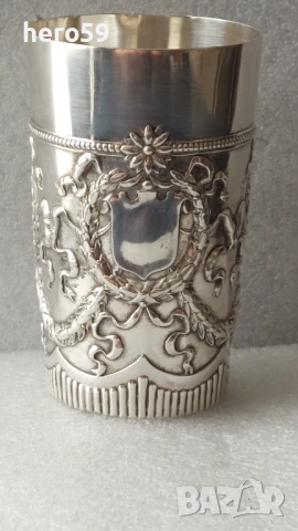 Стара авторска сребърна чаша, сребро 800 Германия края на 19век , снимка 1