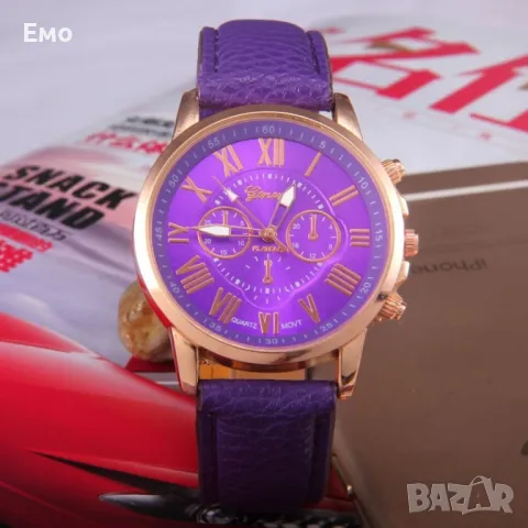 Дамски кварцов часовник с кожена верижка, снимка 12 - Дамски - 47817483