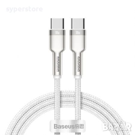 Кабел USB Type C - Type C M/M 1m 100W Baseus CATJK-C02 Бял Cable USB Type-C to Type-C