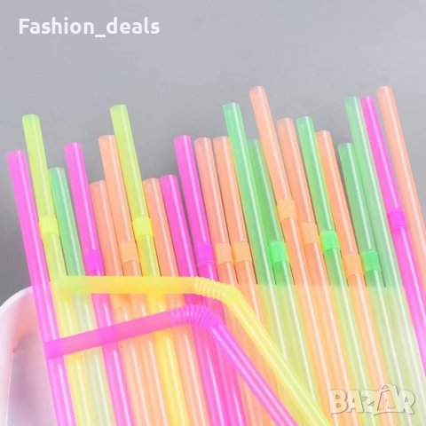Нов Комплект сламки за пиене 100 броя за напитки пикник къмпинг парти, снимка 2 - Други стоки за дома - 39260848