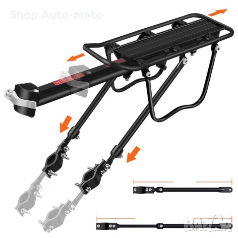 Багажник за велосипед–алуминиева сплав, Черен, снимка 6 - Аксесоари за велосипеди - 54241042