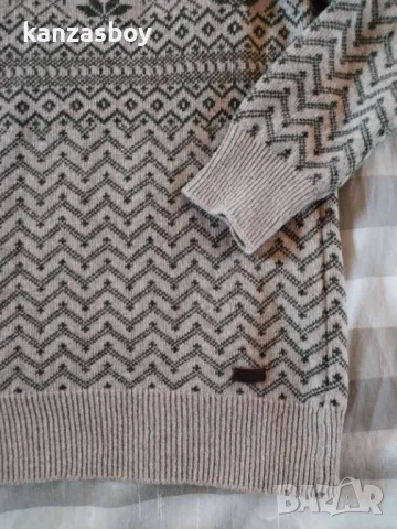 barbour winkfield fair isle barley - страхотен мъжки пуловер 100% ламска вълна М, снимка 5 - Пуловери - 48632957