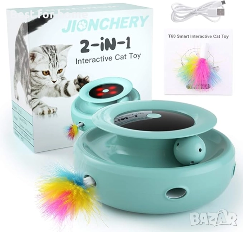 Интерактивна играчка за котки, произволно въртяща се с LED светлини , снимка 7 - За котки - 52963622