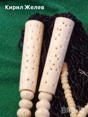 СТАРА БЕРБЕРСКА СЛОНОВА КОСТ и МЪНИСТА ЕТНО ОГЪРЛИЦА РЪЧНА ИЗРАБОТКА РАЗКОШНА ТРАДИЦИОННА 2138, снимка 3 - Антикварни и старинни предмети - 29624552