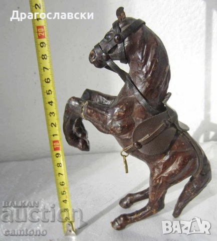 стар музикален ударен инструмент барабан, гълъб птица, кожа и дърво ваза Патагония, кожен кон, хамут, снимка 14 - Декорация за дома - 28907670