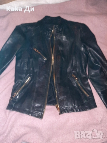 кожено яке BERSHKA естествена кожа, снимка 7 - Якета - 52850096