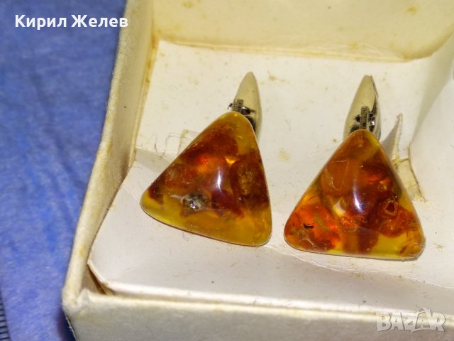 СТАРИ РУСКИ КЕХЛИБАРЕНИ РЕТРО БУТОНЕЛИ за РЪКАВЕЛИ с НАТУРАЛЕН БАЛТИЙСКИ КЕХЛИБАР и КУТИЙКА 34625, снимка 3 - Антикварни и старинни предмети - 40690183