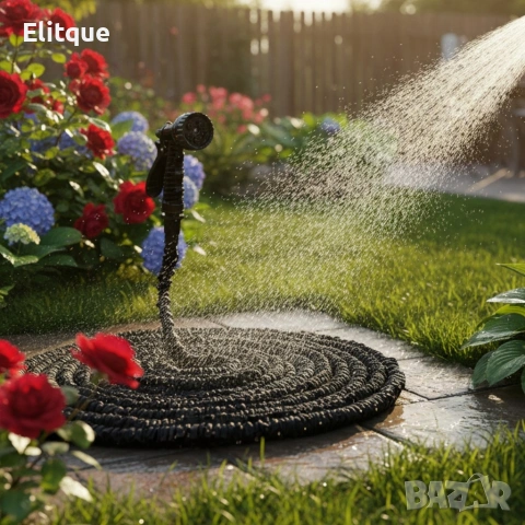 Гъвкав разтеглив градински маркуч 30м – Пълен комплект с пистолет (7 функции) и конектори, снимка 18 - Други инструменти - 53371303