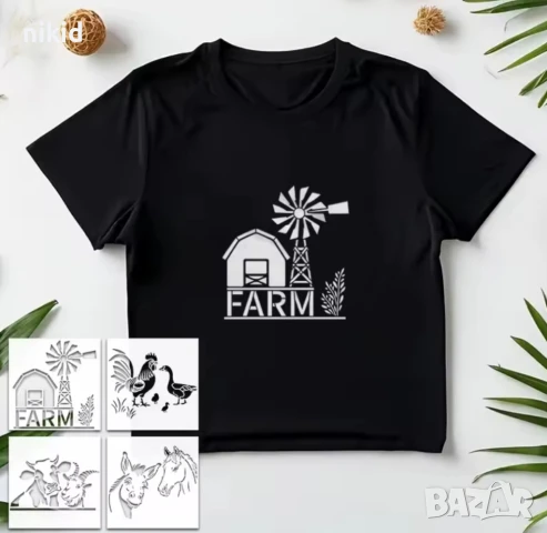 4 вида Ферма вятърна мелница домашни животни стенсил шаблон за спрей за торта украса Scrapbooking, снимка 3 - Други - 50788081