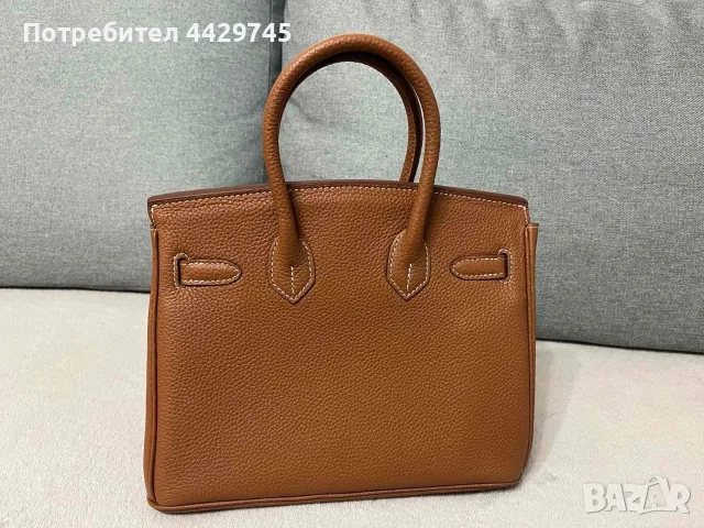 Кафява чанта Hermes Birkin 25 gold on gold, снимка 8 - Чанти - 56261275
