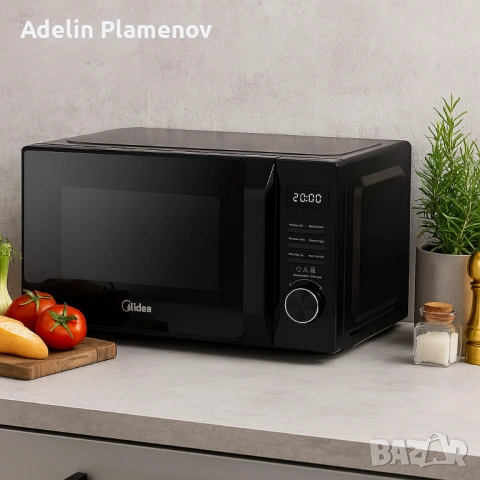 Микровълнова фурна MIDEA AG20CF2EBK 700W, Функция грил, 20L, снимка 2 - Микровълнови - 53353410
