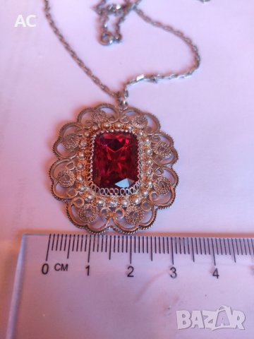 Сребърно колие, снимка 5 - Колиета, медальони, синджири - 38491924