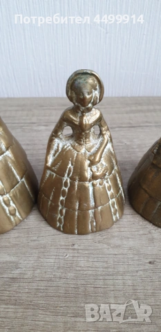 Стари камбани,месинг бронз,метал,фигура,камбана, снимка 3 - Антикварни и старинни предмети - 54200830