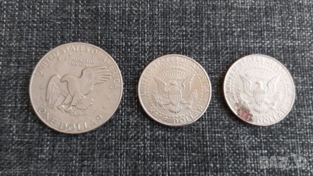 Лот от три монети One Dollar, Half Dollar, снимка 1 - Нумизматика и бонистика - 31774630