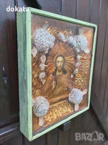Стара селска икона, снимка 3 - Антикварни и старинни предмети - 40391099