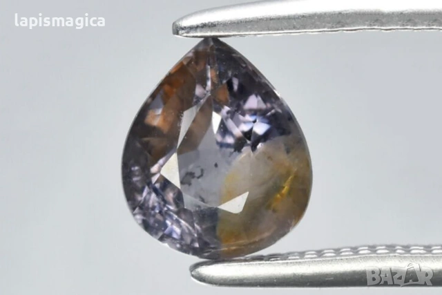 Виолетов сапфир - нетретиран 0.86ct капка шлифовка 6x5.2mm