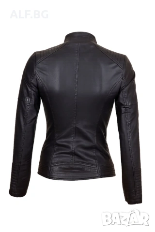 Дамско кожено яке черно 4060N, снимка 2 - Якета - 54039223