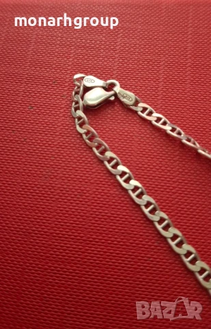 Сребърен ланец, снимка 3 - Колиета, медальони, синджири - 50788612