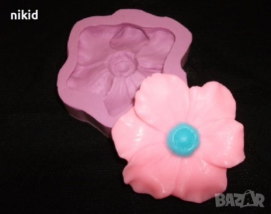 Цвете широки листа силиконов молд форма фондан гипс декор