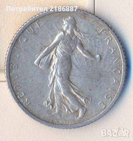 Франция стар сребърен франк 1916 година, снимка 2 - Нумизматика и бонистика - 38318546