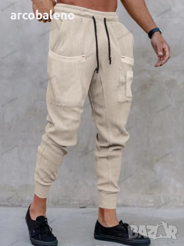 Широки мъжки ежедневни панталони с много джобове, 5цвята, снимка 2 - Панталони - 42783281