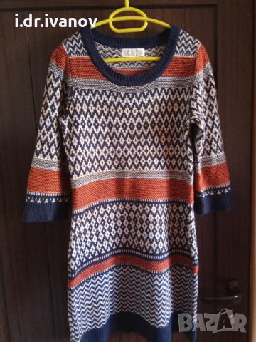 цветна туника плетиво , снимка 1 - Блузи с дълъг ръкав и пуловери - 30296411