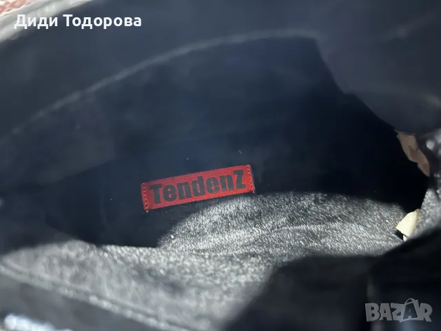 Дамски черни боти TendenZ с преден цип – №41, снимка 5 - Дамски боти - 56414044
