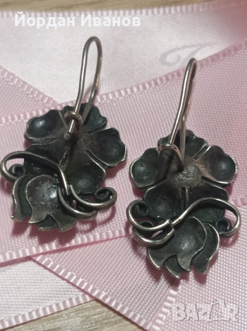 Старинни обеци , снимка 2 - Обеци - 52271692