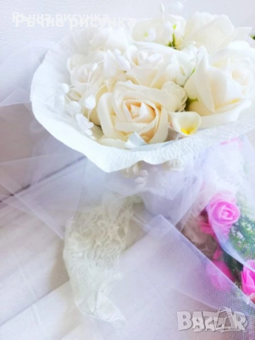 Булчински чаши по 5€ за брой ,бутилка ш-ко 7.50 €,воал -3€,булчински артикули на изгодни цени!, снимка 4 - Декорация за дома - 43645206