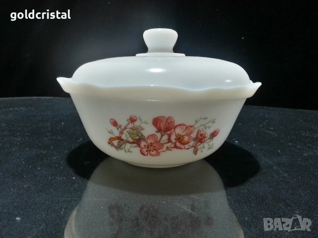 френски аркопал захарница , снимка 4 - Антикварни и старинни предмети - 53143858