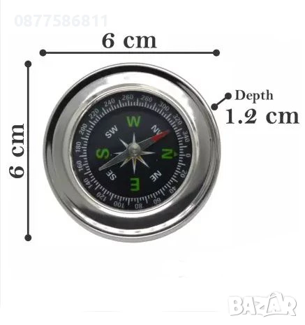 НОВ LED ФЕНЕР ДЖОБНО ФЕНЕРЧЕ ФЕНЕРИ FLASHLIGHT FENERCHE КОМПАС ОТ НЕРЪЖДАЕМА СТОМАНА.COMPASS КОМПАСИ, снимка 4 - Екипировка - 50499962