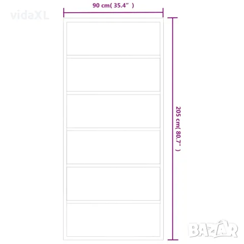 vidaXL Плъзгаща се врата с механизъм, ESG стъкло и алуминий, 90x205 см, снимка 10 - Интериорни врати - 56146568