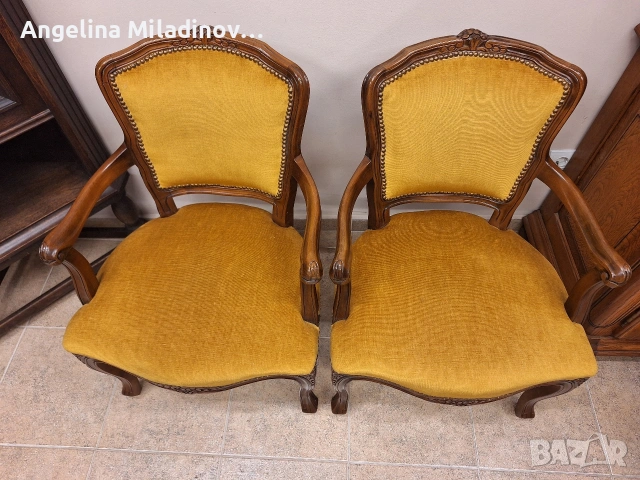 Комплект кресла Луи XV , снимка 5 - Дивани и мека мебел - 54322127