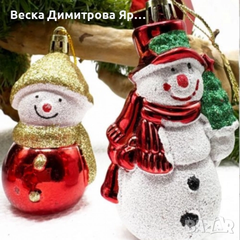 Коледен комплект украса 8 броя – Червени и бели висулки Premium Collection, снимка 5 - Декорация за дома - 52561487