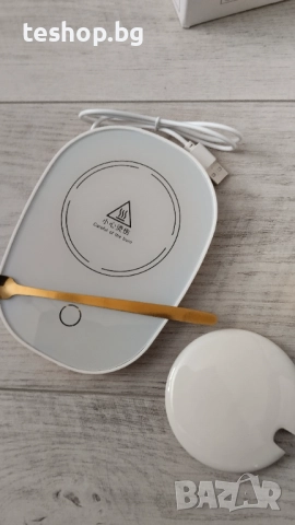 Комплект керамична чаша, с подгряване, 350 мл, бяла, снимка 2 - Чаши - 52247265