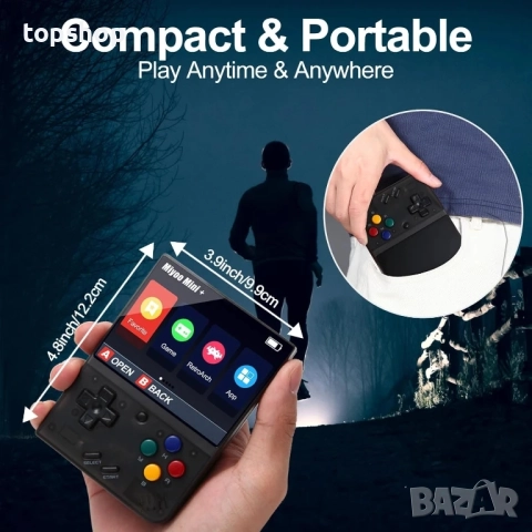 Нова Ръчна игрова конзола Miyoo Mini Plus, 3.5-инчов IPS екран, вградена 64G TF карта, 10000+ игри, снимка 3 - Nintendo конзоли - 51572451