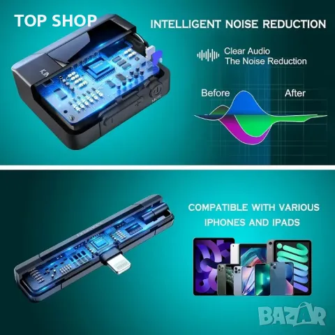 Безжичен петличен микрофон KIMAFUN за смартфон с камера, телефон с Android, снимка 4 - Микрофони - 48756886