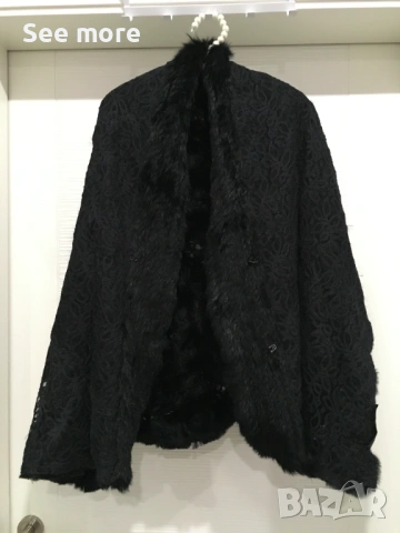 Палто от заешка кожа LAPIN с флорални мотиви, снимка 8 - Палта, манта - 53179180