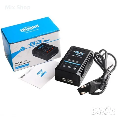 Ново Зарядно устройство B3 20W за LiPo 2S-3S, 1.6A, батерии 7, 4V-11, 1V, черно, снимка 2 - Друга електроника - 56072991