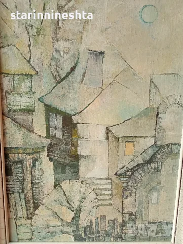 Стара картина Приказка – художник Ясен Топалов (2000 г.), снимка 5 - Антикварни и старинни предмети - 56173029