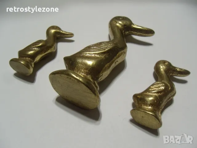 № 7810 три стари малки метални / бронзови фигурки - патици  - тип миниатюри  - колекционерски , снимка 4 - Други ценни предмети - 48491576