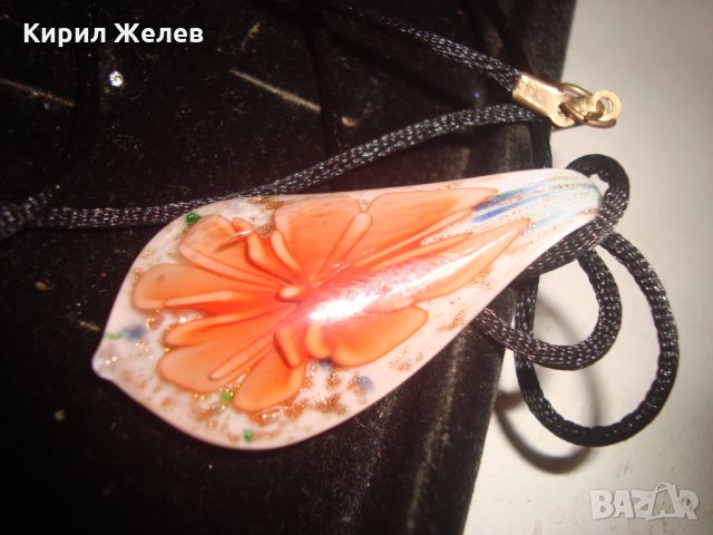 НОВ АРТ МЕДАЛЬОН МУРАНО ВЕНЕЦИАНСКО СТЪКЛО ЦВЕТЕ 16643, снимка 6 - Колиета, медальони, синджири - 30719855