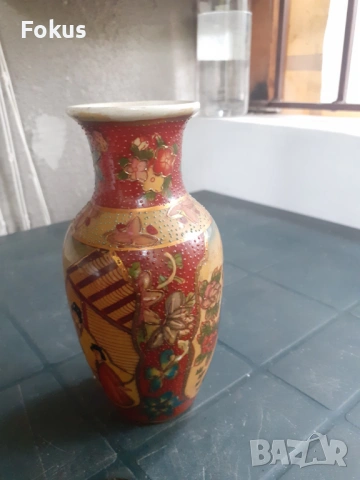 Красива ваза порцелан Сатцума Satsuma, снимка 2 - Антикварни и старинни предмети - 53313046
