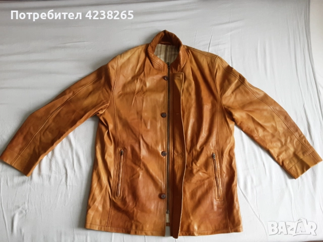 кожено яке"Kapraun"естествена кожа, светло кафяво, размер 56, снимка 3 - Якета - 52222802