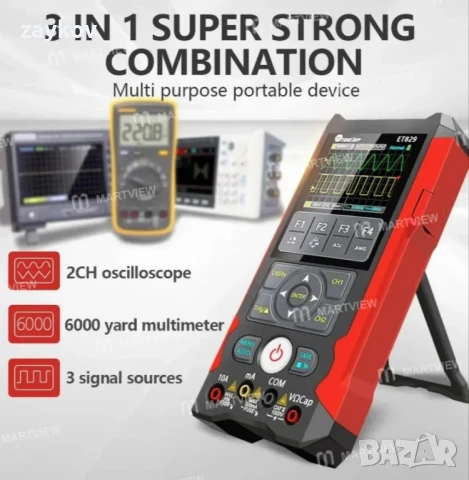 Tooltop ET829 3-в-1 двуканален 80MHz цифров осцилоскоп, снимка 3 - Други инструменти - 50688577
