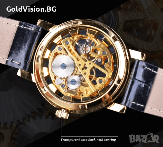 Автоматичен мъжки часовник – Winner + ПОДАРЪК, снимка 3 - Мъжки - 53179336