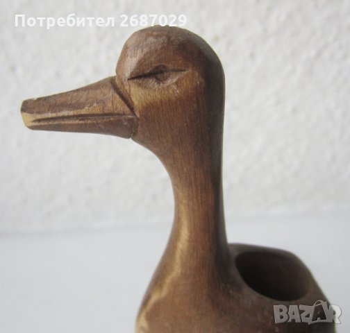 Пате гъска птица моливник дърворезба дървено, снимка 1 - Статуетки - 29299533
