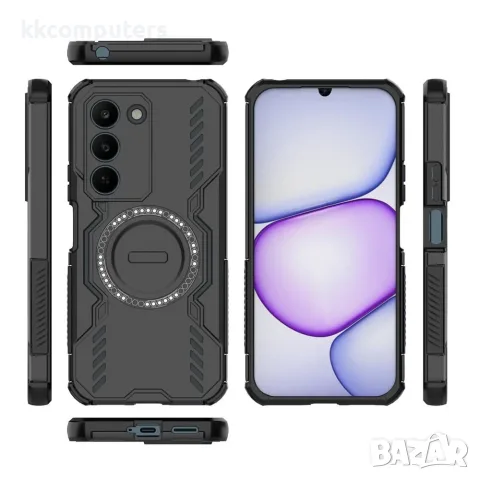 За Realme C100 5G / C83 5G Магнитен Butterfly Armor TPU PC Калъф с Охлаждащ Дизайн и Скрийн Протекто, снимка 6 - Калъфи, кейсове - 56184722