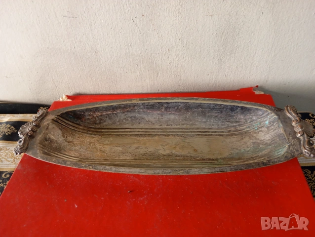 Посребрена купа,плато,панер арт деко